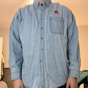 XL work shirt button up in light blue
